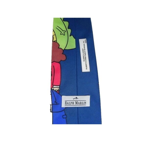 DILBERT & GANG Comic Office Humor Funny Cartoon Blue Neck Tie Mens Necktie - Picture 3 of 4